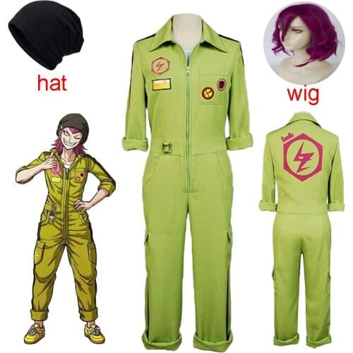 Anime Super DanganRonpa2 Kazuichi Souda Cosplay Costumes Full Set Outfit Men Women Jumpsuit Halloween Party costumes Wig