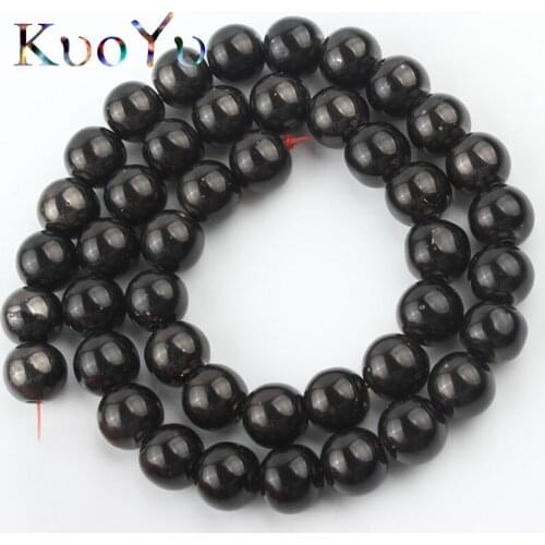 Black Plated Natural Hematite Stone Bead Round Loose Spacer Beads For Jewelry Making DIY Bracelet Earrings 15"Inch 3/4/6/8/10mm