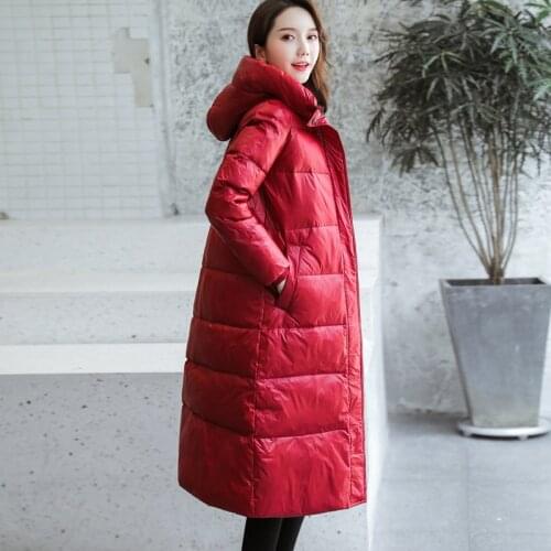 Black Parka Loose Fit Windproof Outwear New Winter Women Hooded Long Down Coat Casual Female Solid Color Thick Warm