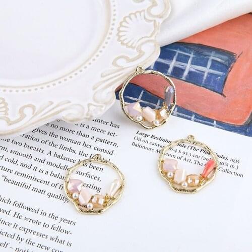 Min order 20pcs/lot color beads core geometry irregular rounds shape alloy floating locket charms diy jewelry accessory