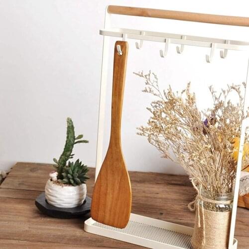 Wooden Spatula.Long Handle Flat Frying Spatula. Handmade for Kitchen Cookware Frying Spatula