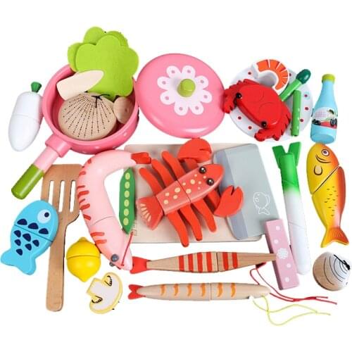 Wooden Kitchen Toys Cutting Fruit Vegetable Food Pretend Play early education food toys cooking toy kids miniature Food