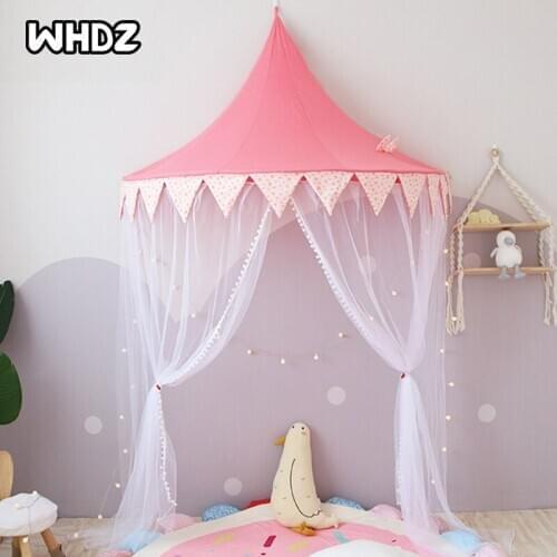 Childrens Hanging Tent Baby Bed Crib Canopy Tulle Curtains for Girls' Reading Corner Game House for Girls Room