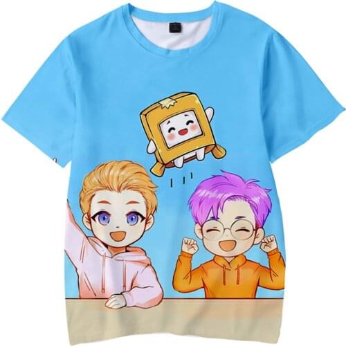 Lankybox 3D Prints Children T-shirts Fashion Summer Short Sleeve Tshirt Hot Sale Kids Casual Streetwear Clothes