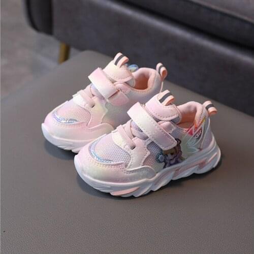 Disney Children Casual Sneakers Boys Wear-resistant Sport Shoes Girls Lightweight Breathable Kids Baby Shoes 21-30