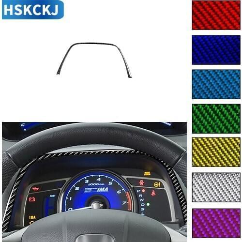 For Honda Civic 8 Gen 2006-2011 Multiple Colors Carbon Fiber Stickers Instrument Speedometer Decorative Strip Car Accessories