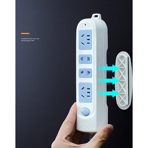 Home-free Wall-mounted Plug-in Board Router Plug-in Line Board Holder Adhesive Holder Without Perforation Install Bottom Board