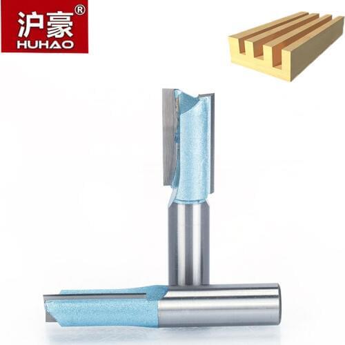 HUHAO 1pc Industrial Grade Woodworking Router Bit Double Edged Endmill Straight Trimmer Bit SharpedTungsten Milling Cutter