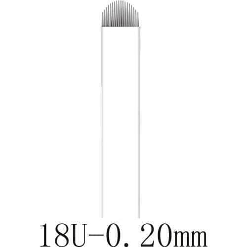 Tattoo Needle 0.16/0.18/0.20/0.25mm 50pcs 18U Shape Eyebrow Microblading Needle For Fog Eyebrow Embroidery Needles