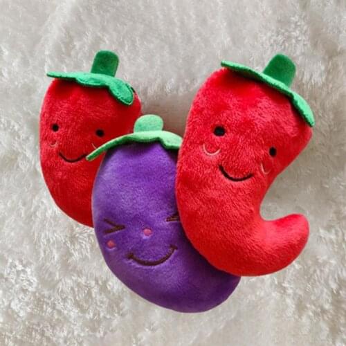 Pet Plenty Of Pills Creative Cartoon Plush Dog Toy Chili Shape Bite-Resistant Pet Chew Toy Pet Squeaky Toys Pet Supplies Dog