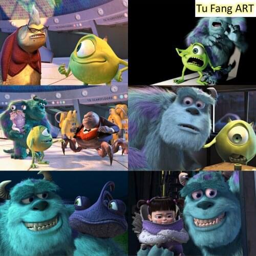 Disney Anime Canvas Painting Monster University Wall Art Posters and Prints Room Decor Pictures for Living Kids Home Decoration