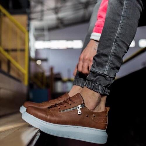 Knack High Outsole Casual Male Shoes 555 Tan Seasonal Orthopedic Casual Sport Sneaker Spring Summer 2021 Fashion Lace-Up Style