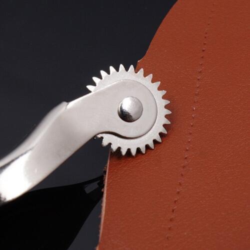 DIY Handmade Leather Artisan Spacing Wheel Line Wheel Tool Carved Cowhide Vegetable Tanned Leather Scribing Wheel Paper Cloth