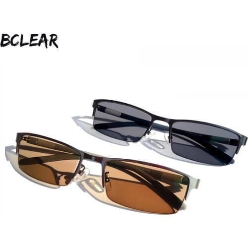 BCLEAR New Arrival Men Presbyopia Prescription Photochromic Sunglasses Fashion Alloy Half Rim Chameleon Eyeglasses Gray Brown