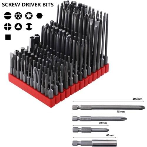 Screwdriver Kit 12pcs Hex 50/75/100mm Precision Bits S2 Alloy Allen Wrench Drill Bits Set Magnetic Tip Hex Key Screwdriver Bits
