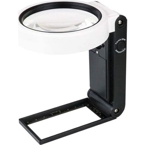 Nifying Glass with Light and Stand, Hands Free Handheld 6X 25X Adjustable Folding nifier with Led Lighted