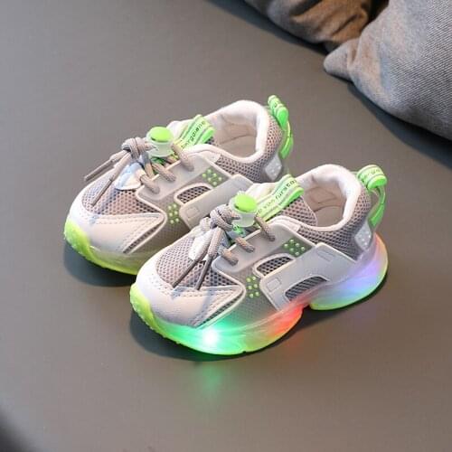 21-30 size new LED childrens luminous sports shoes for boys and girls lightweight luminous sports shoes girls casual shoes
