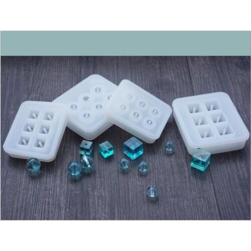 New Transparent Rectangle Silicone Bead Mould Square Ball 6 Hanging Holes DIY Epoxy Jewelry Mold resin molds for jewelry
