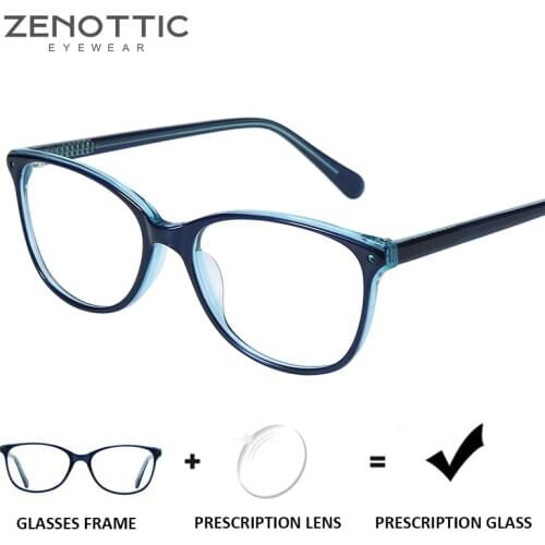 ZENOTTIC Acetate Prescription Glasses for Children Anti Blue Light Myopia Eyeglasses Boys Girls Optical Photochromic Eyewear