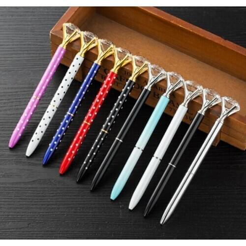 Factory Wholesale 500pcs/lot Crystal Pen Diamond Ballpoint Pens Metal Ballpoint Pens Fast DHL Shipping