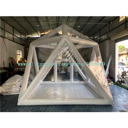 Mobile airtight tent for outdoor rapid expansion, PVC transparent square tent for sale