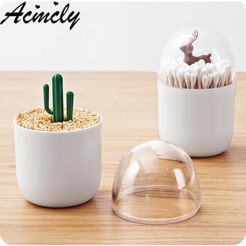 Plastic toothpick box Cosmetics Storage Boxes New Multifunctional Round Containers Acrylic Cotton Swabs Storage Box BinsCC1373/o