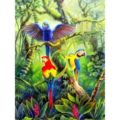 Animal Bird Parrot Printed 11CT Cross Stitch Patterns Embroidery DMC Threads Knitting Handicraft Sewing Handiwork Decor