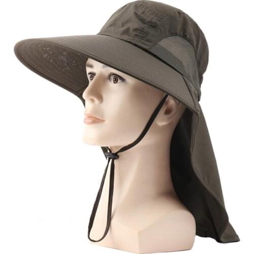 Fisherman Hat Waterproof Breathable with Fasten Strap Summer Sun Men Women Boonie Neck Flap Hat for Outdoor