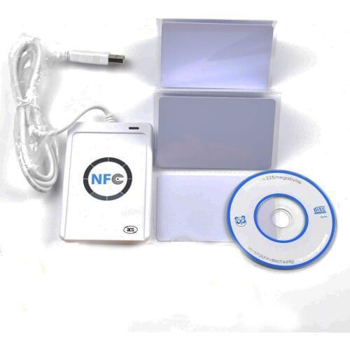 USB ACR122U NFC RFID Smart Card Reader Writer For all 4 Types of NFC (ISO/IEC18092) Tags + 5pcs UID Changeable Cards +1 SDK CD
