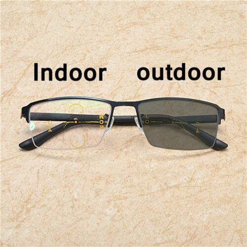 Male Progressive Multifocal glasses Transition Sunglasses Photochromic Reading Glasses Men Points for Reader Near Far sight NX