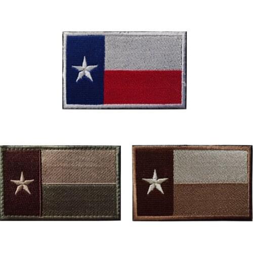 US Texas State Flag Embroidery Velcro Patches Army Military Tactical Stickers on Cloth Hat American Flag Badge for Backpack