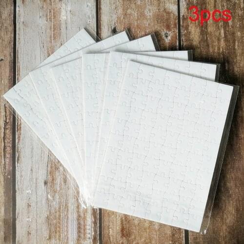 3pcs Paper Printable Jigsaw A5 Thermal Transfer Blank Solid Durable DIY Crafts Dye Sublimation Easy Use For Heat Press Machine