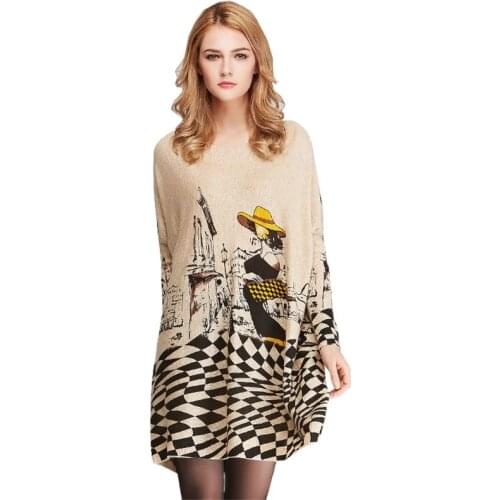 Thin Women Sweater Plus Size 6XL 7XL 8XL 9XL 2017 Autumn Winter Long Sleeve Knitwear White Plaid Print Oversize Female Jumpers