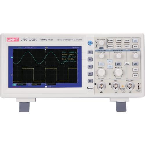 UNI-T UTD2102CEX-II 8 Inch TFT LCD Digital Storage Oscilloscope 100MHz Bandwidth 2 Channels 800X480 WVGA Phosphor Oscilloscope