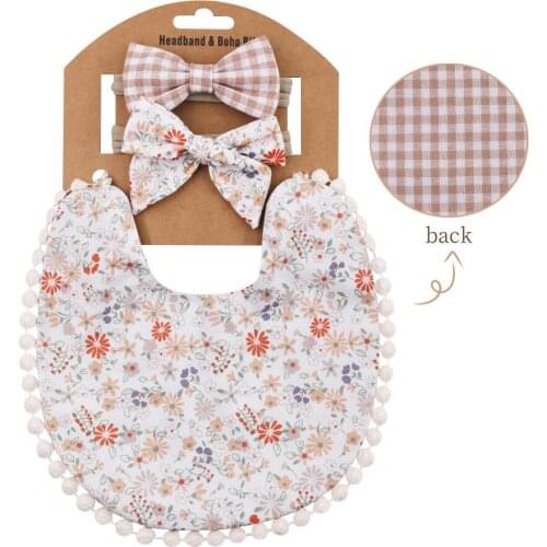 Vintage Floral Tassel Saliva Towel Newborn Double Side Bibs Boys Girls Bandana Burp Cloths Feeding Smock Stuff