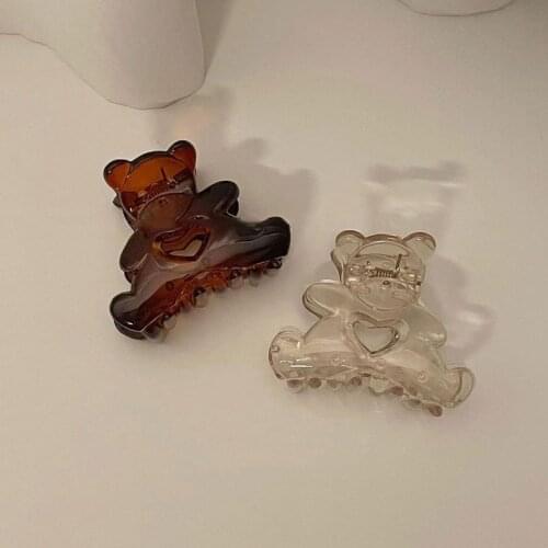 Women Hair Clips Transparent Matte Claw Clip Bear Bath Clip Barrette Crab Hair Claws Girls Ponytail Hairpin for Hair Accessories