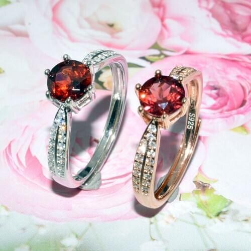 High Quality 925 Sterling Silver Natural Garnet Setting Fashion Women Wedding Rings Anniversary Gift Jewelry 10pcs/lot