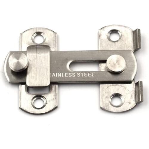 1set Stainless Steel Slide Lock Home Safety Gate Door Guard Latch Bolt +4 Screws 20x50x70mm