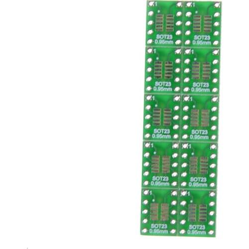 10pcs SOT23 SOP10 MSOP10 Umax SOP23 to DIP10 Pinboard SMD To DIP Adapter Plate 0.5mm/0.95mm to 2.54mm DIP Pin PCB Board Convert