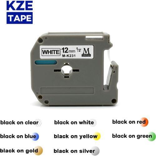 12mm Multicolor label tapes as M-K131 M-K231 MK231 MK 431 mk531 mk-631 Compatible brother p-touch Label Printer for PT-80 PT-70