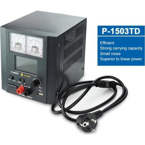 15V 3A P-1503TD Intelligent DC Regulated Power Supply LED Display Adjustable Switching Regulator Power Source for Phone Repair
