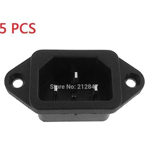 5PCS IEC 320 C14 Male Plug 3 Pins PCB Panel Power Inlet Socket Connector AC 250V 10A free shipping