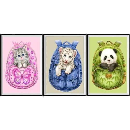 5D Diamond Painting Animal Backpack Round Sticker Diamond Embroidery Mosaic Home Decoration Pattern DIY Handmade New Year Gift