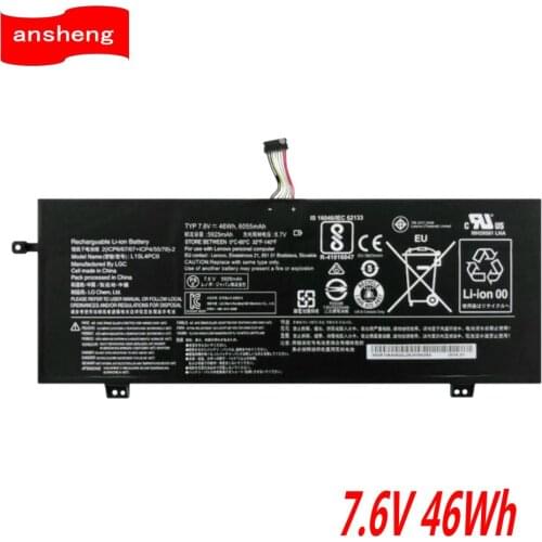 7.6V 46WH L15L4PC0 Laptop Battery For Lenovo IdeaPad 710S-13ISK/IKB Xiao Xin Air 13 Pro K22-80 V730-13 L15M6PC0 Genuine battery