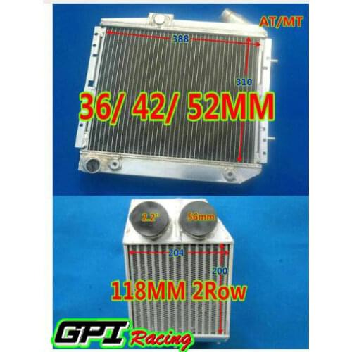 52MM Aluminum Radiator &Intercooler for RENAULT SUPER 5/R5 9/11 1.4L GT TURBO MT/AT 85-91