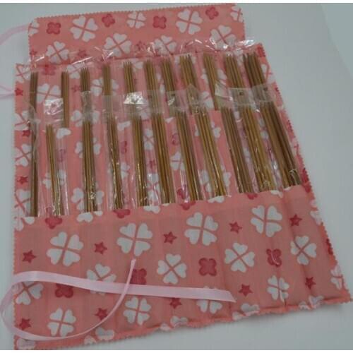 Free shipping Double-pointed Bamboo knitting needles 25/35cm with bag 11 bags size 2.0-5.0mm for DIY crafts knitting needlework