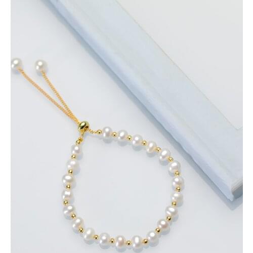 Naturnal Freshwater Pearl Handwork Bracelet Jewelry for Women Fashion Colorful Multi 5-6mm Party /Birthday Charm Gift