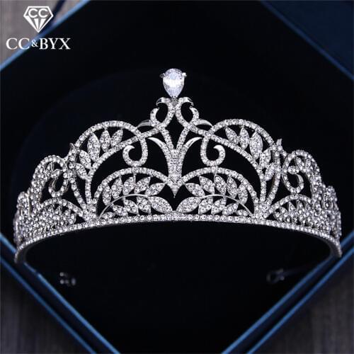 CC Crowns Tiaras Queen Crown Luxury Baroque Style Crystal Water Drop Wedding Hair Accessories For Bride Engagement Jewelry XY019