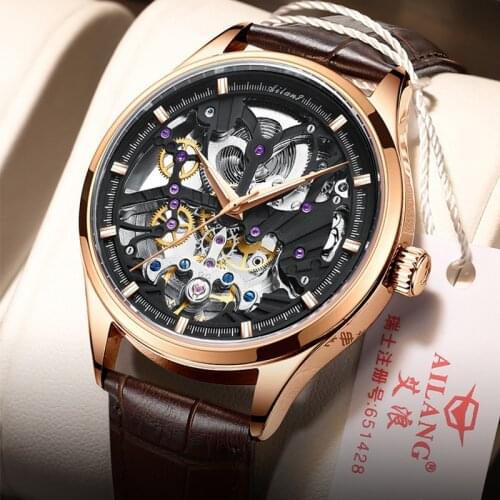 APNUONR watch new mens automatic mechanical watch hollow casual fashion luminous waterproof top brand mens watch