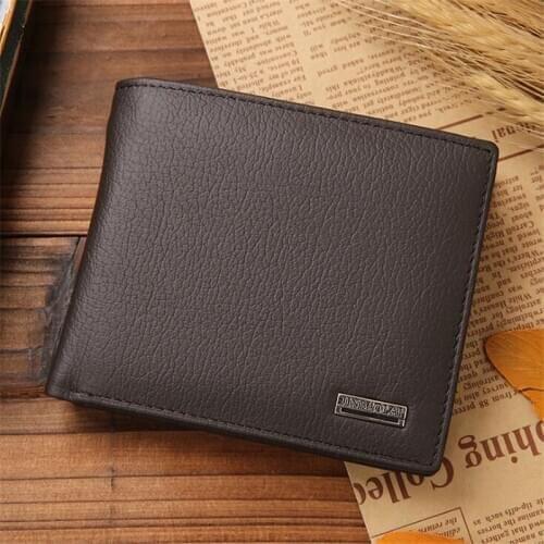 Business Mens PU Leather Short Wallet Black Small Credit Card Holder For Men Casual Brief Male Coin Purse Mini Clutch Bags
